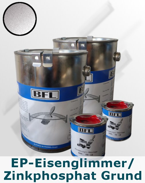 2xSet (2,5kg BFL:Permanent-Glimmer-Grund + 0,25kg Härter BFL:PH 15) auf Zink,Alu+Stahl, Anwendung im Stahl-Wasserbau 23,85 €/kg