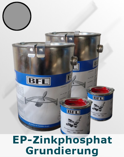 2xSet (2,5kg BFL:Permanent-Grund + 0,25kg Härter BFL:PH 15) auf Zink,Alu+Stahl (Grau = 22,99 €/kg)