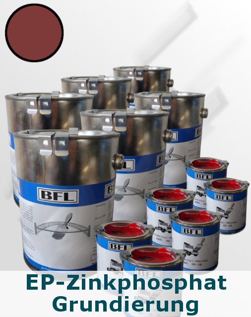 6xSet (2,5kg BFL:Permanent-Grund + 0,25kg Härter BFL:PH 15) auf Zink,Alu+Stahl (Rotbraun = 18,27 €/kg)