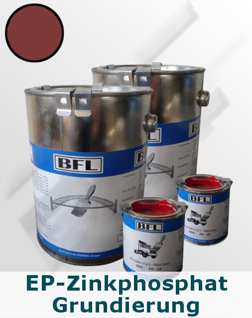 2xSet (2,5kg BFL:Permanent-Grund + 0,25kg Härter BFL:PH 15) auf Zink,Alu+Stahl (Rotbraun = 22,72 €/kg)