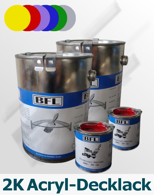 2xSet (2,5kg BFL:2K Industrie-Acryllack + 0,25kg Härter BFL:PAH 98-LE) zähelastisch 29,94 €/kg = Mischpreis Farbtongruppe 2